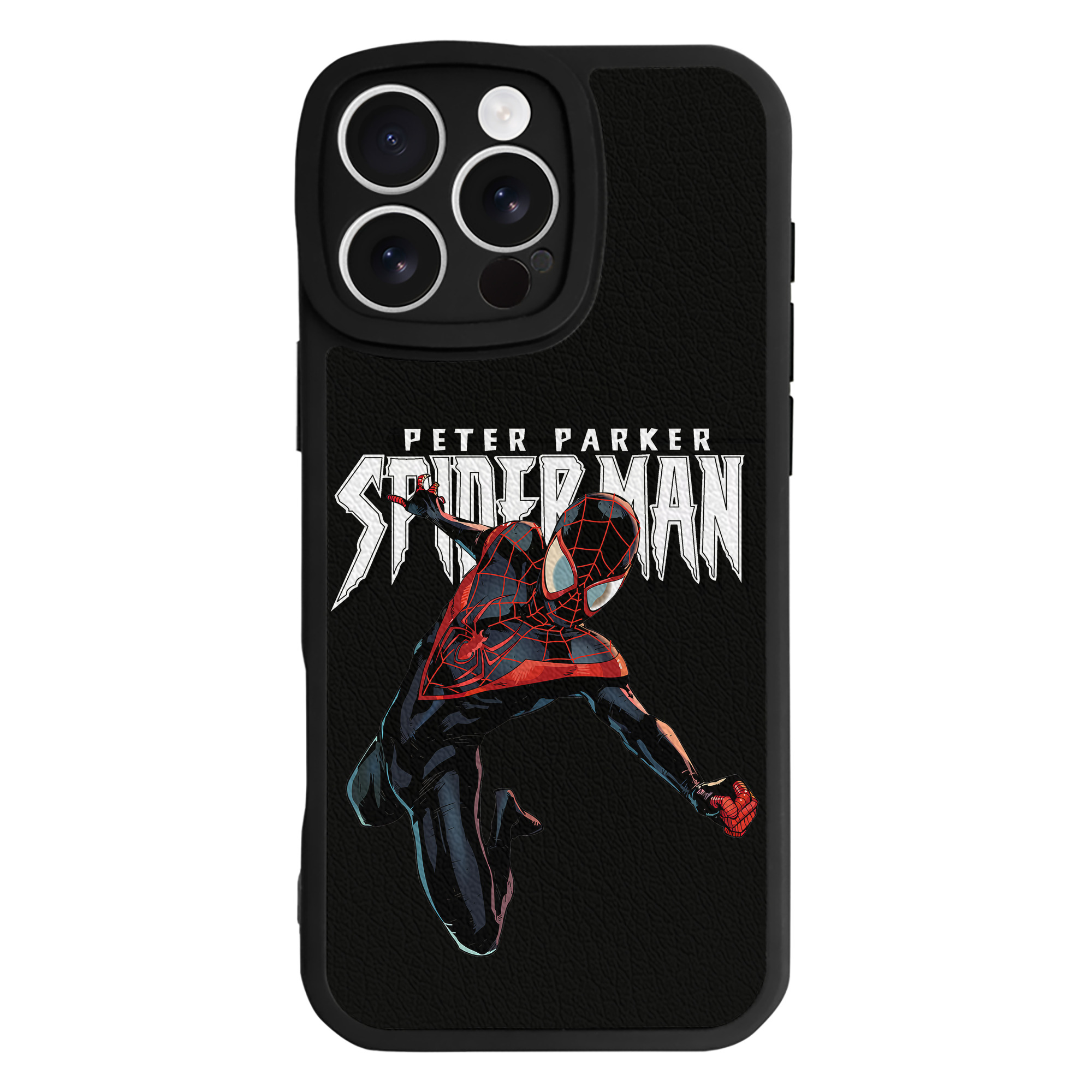 （画像用） Spider Man スパイダーマン 【iPhone 16シリーズ対応】シリコンスマホケース（レザー調） 材質：シリコン